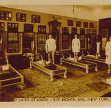 Photo: Joseph H. Pilates' original studio at 939 8th Avenue, in New York.